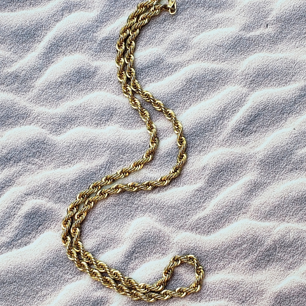 Vintage Gold Tone Rope Chain